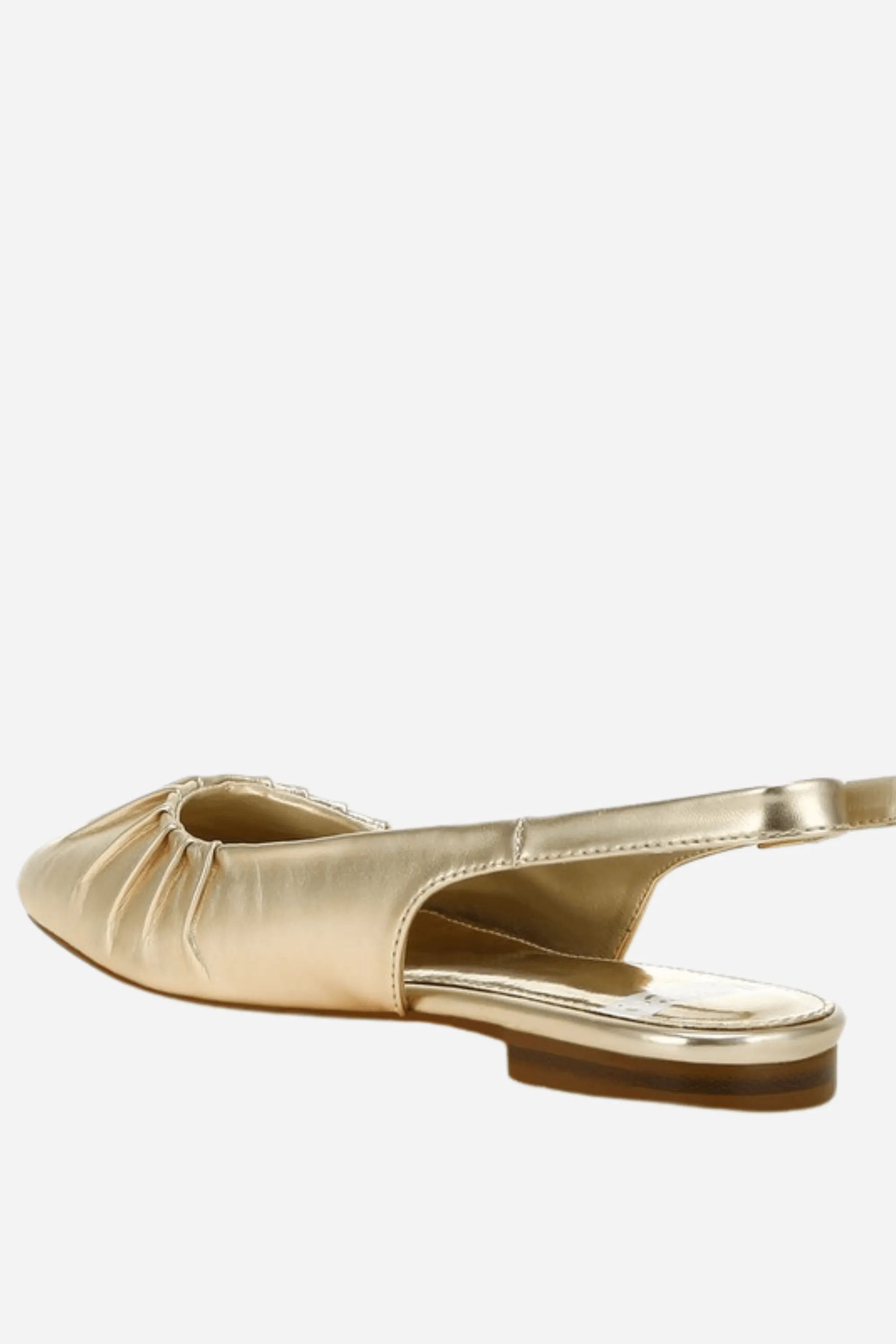 Metallic Square Toe Flat Slingbacks