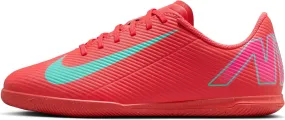 Nike Jr. Mercurial Vapor 16 Club Little/Big Kids' IC Low-Top Soccer Shoes (FQ8289-800, Ember Glow/Aurora Green)