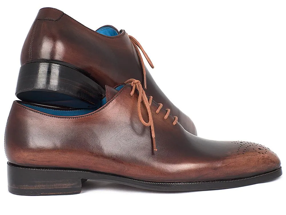 Paul Parkman Men's Camel & Brown Wholecut Oxfords Shoes (ID#KR254CML)