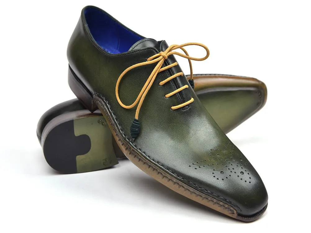 Paul Parkman Opanka Construction Oxfords Green Shoes (ID#86A5-GRN)