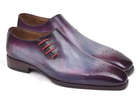 Paul Parkman Side Lace Oxfords Purple Shoes (ID#901F89)