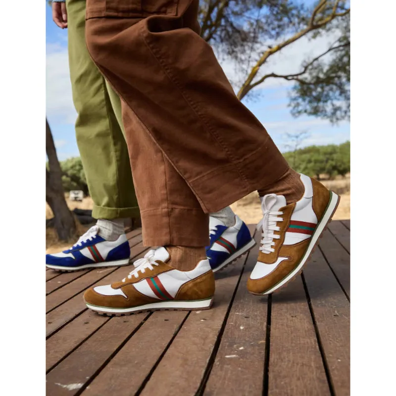 Penelope Chilvers Studio Suede and Leather Ladies Trainers - Tan/Multi