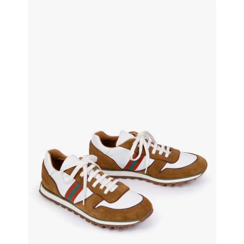 Penelope Chilvers Studio Suede and Leather Ladies Trainers - Tan/Multi