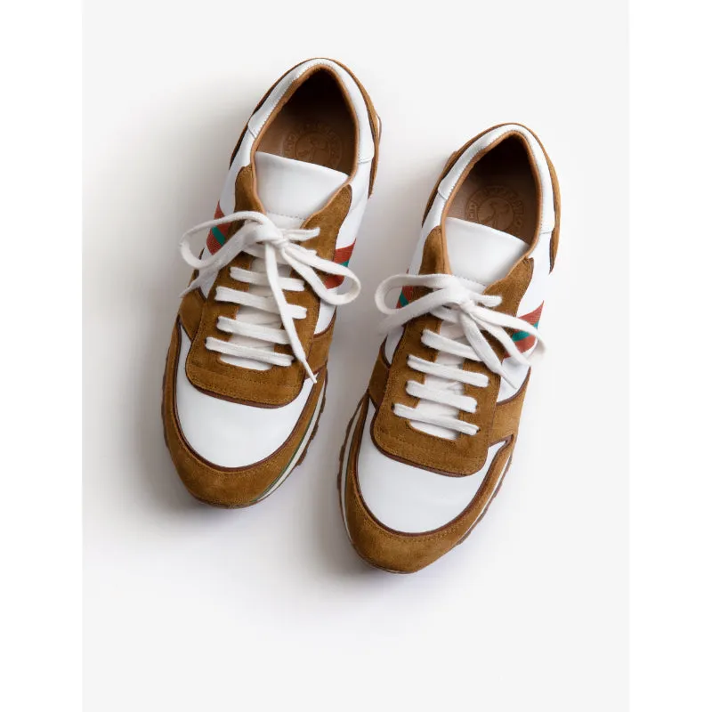 Penelope Chilvers Studio Suede and Leather Ladies Trainers - Tan/Multi