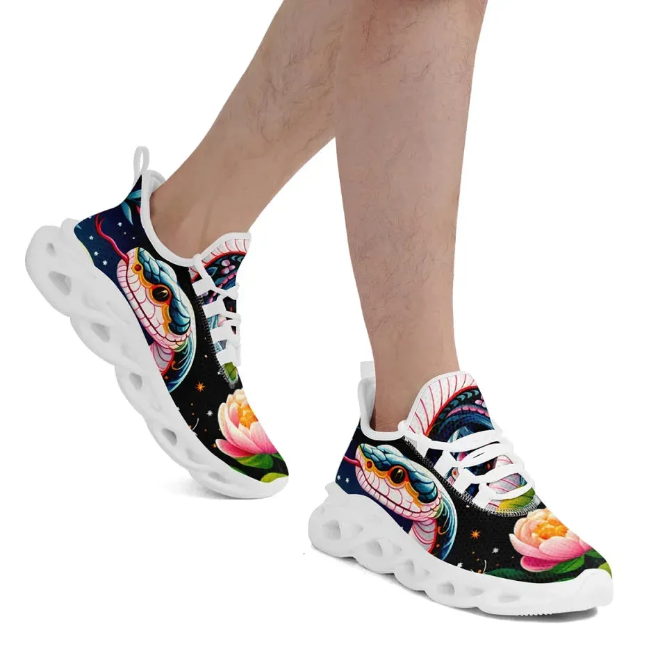 Personalized Year of the Snake Lightweight Sneakers, Breathable Custom Zodiac-Inspired Shoes