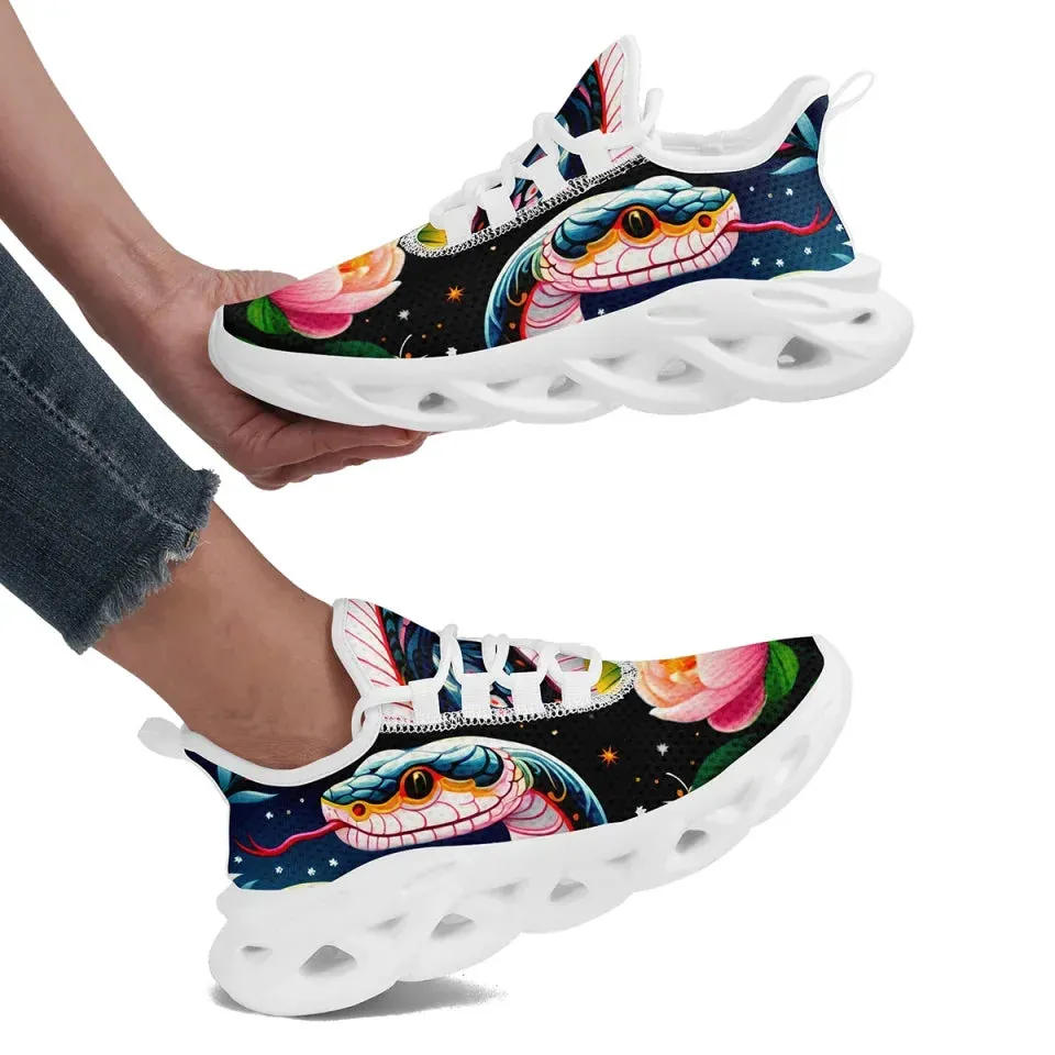 Personalized Year of the Snake Lightweight Sneakers, Breathable Custom Zodiac-Inspired Shoes