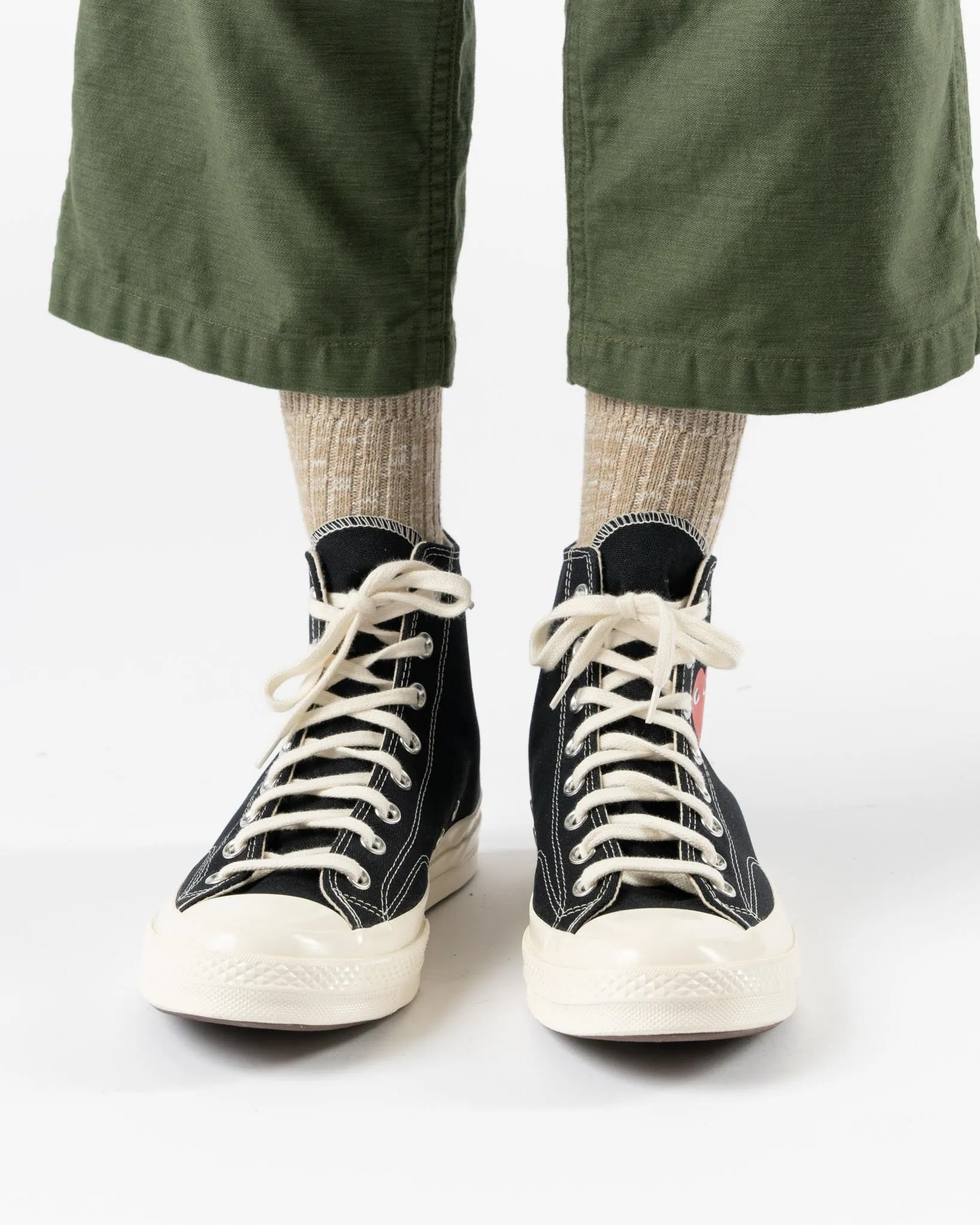 PLAY Converse x COMME des GARÇONS Small Red Heart High Top in Black