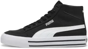 PUMA Men's Court Classic Vulc Mid Shoes, Black-White, 13