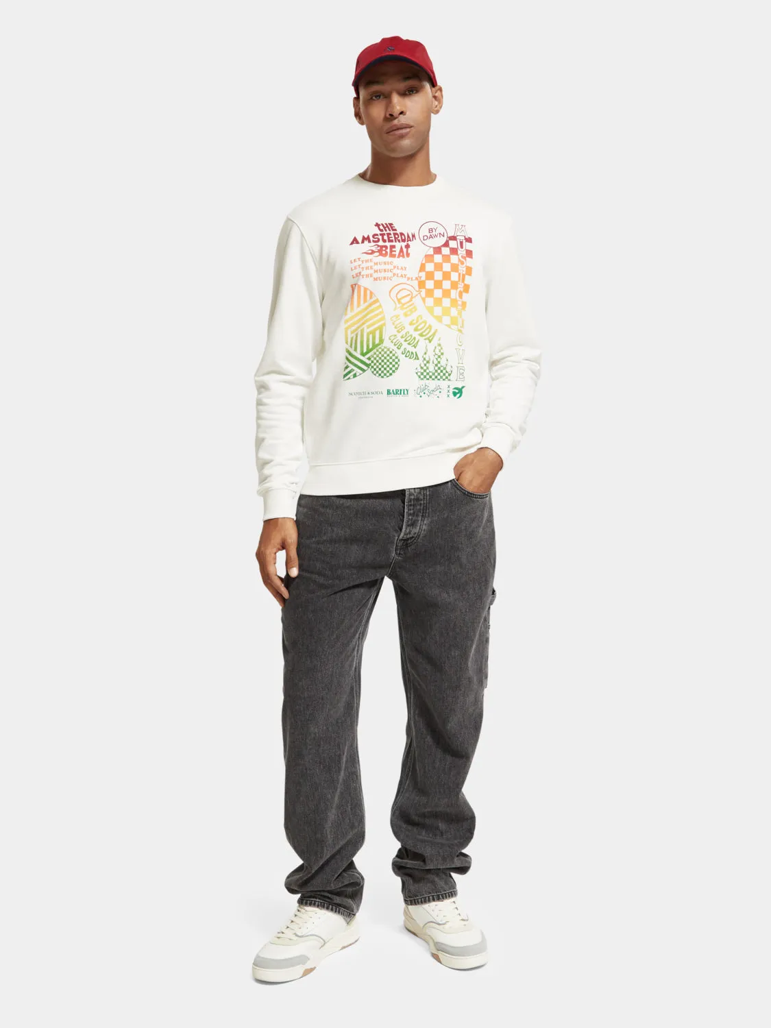 Regular-fit chest artwork sweatshirt