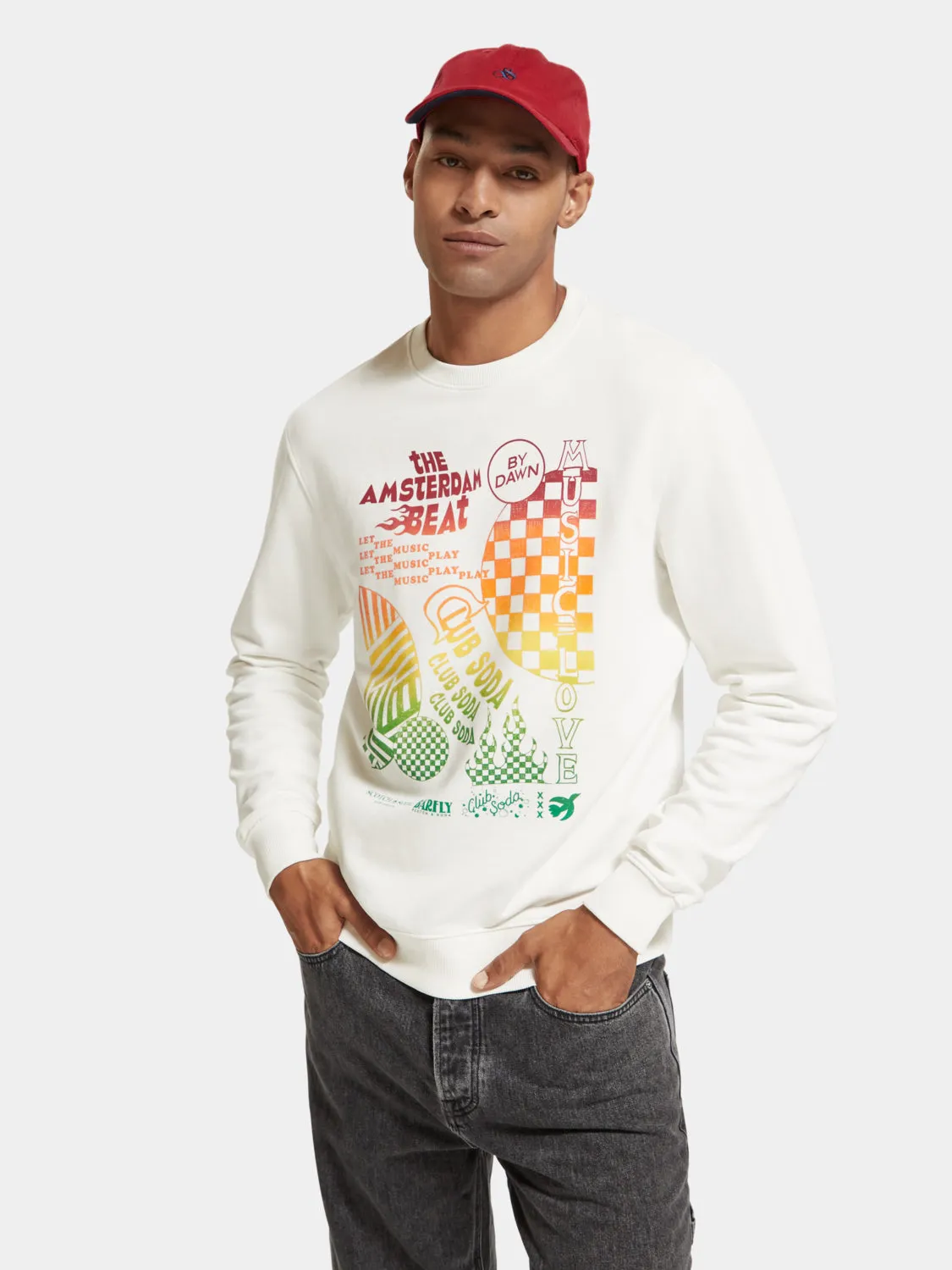 Regular-fit chest artwork sweatshirt
