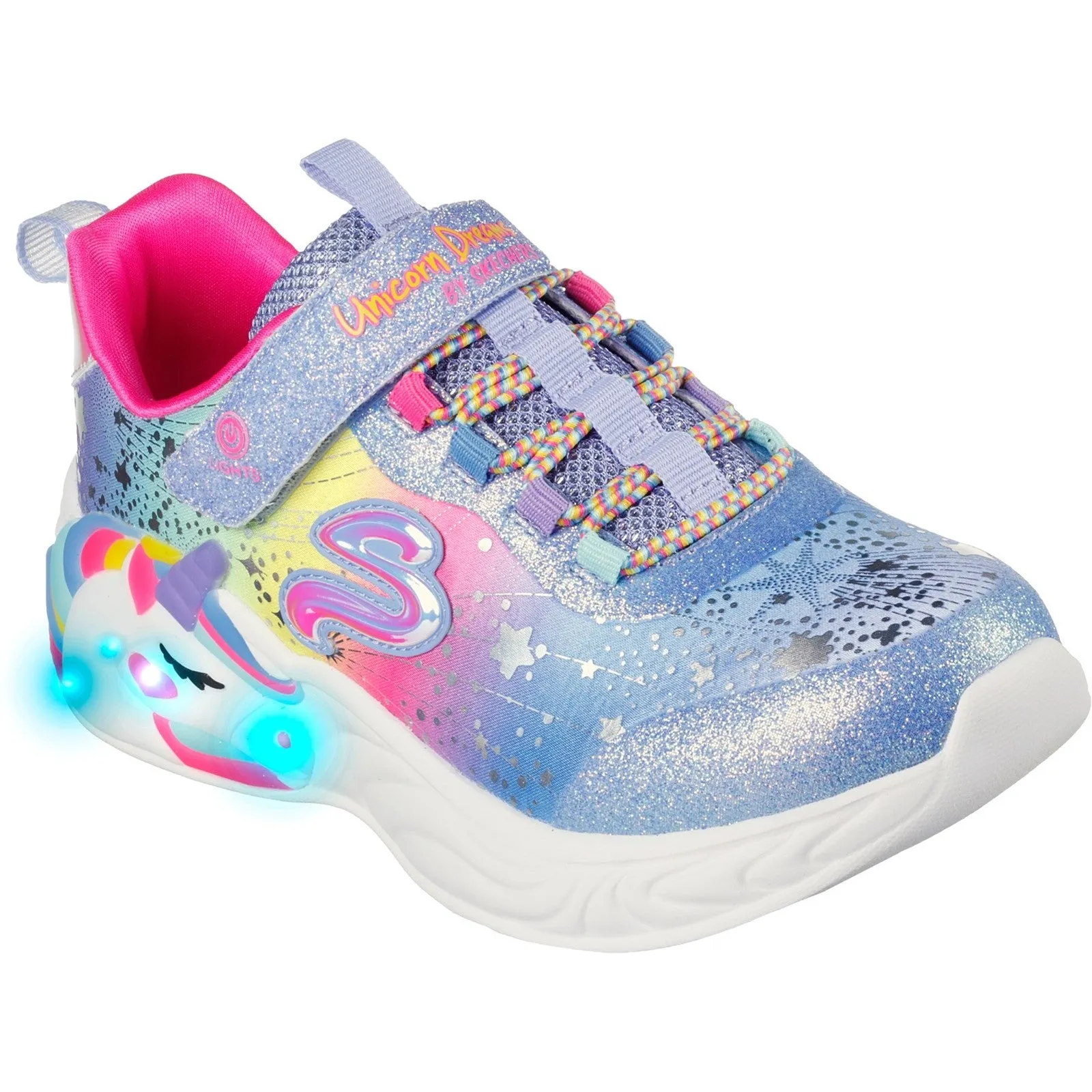 Skechers Girls Unicorn Dreams Light Up Trainers - Blue