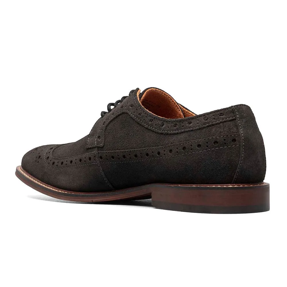 Stacy Adams Dark Gray Suede MARLIGAN Wingtip Oxford