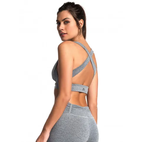 Supportive Criss-Cross Sports Bra with Cups