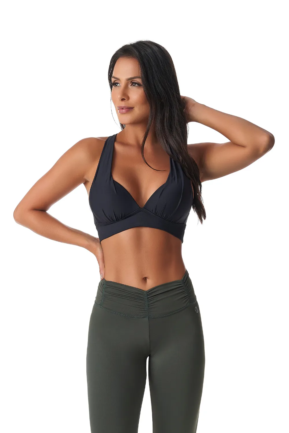 Supportive Criss-Cross Sports Bra with Cups