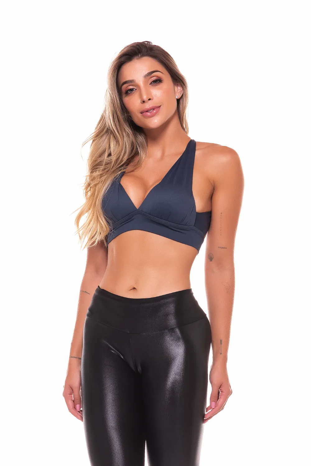 Supportive Criss-Cross Sports Bra with Cups