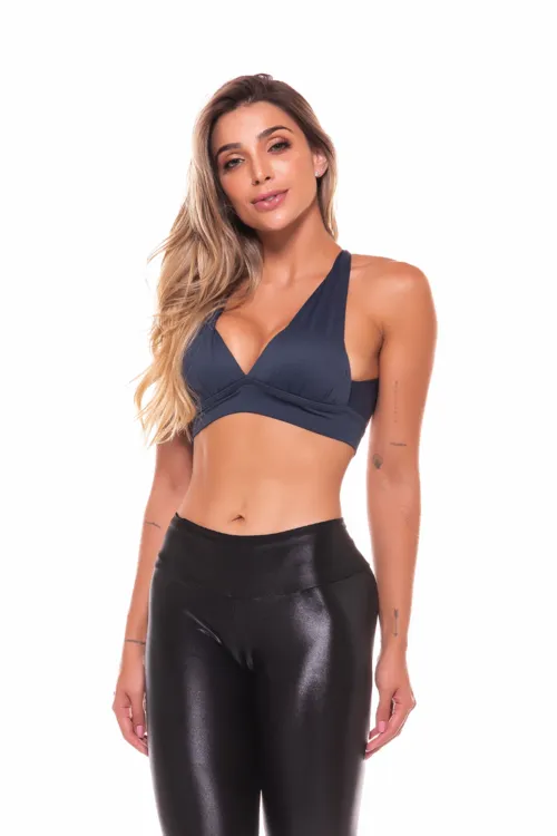 Supportive Criss-Cross Sports Bra with Cups