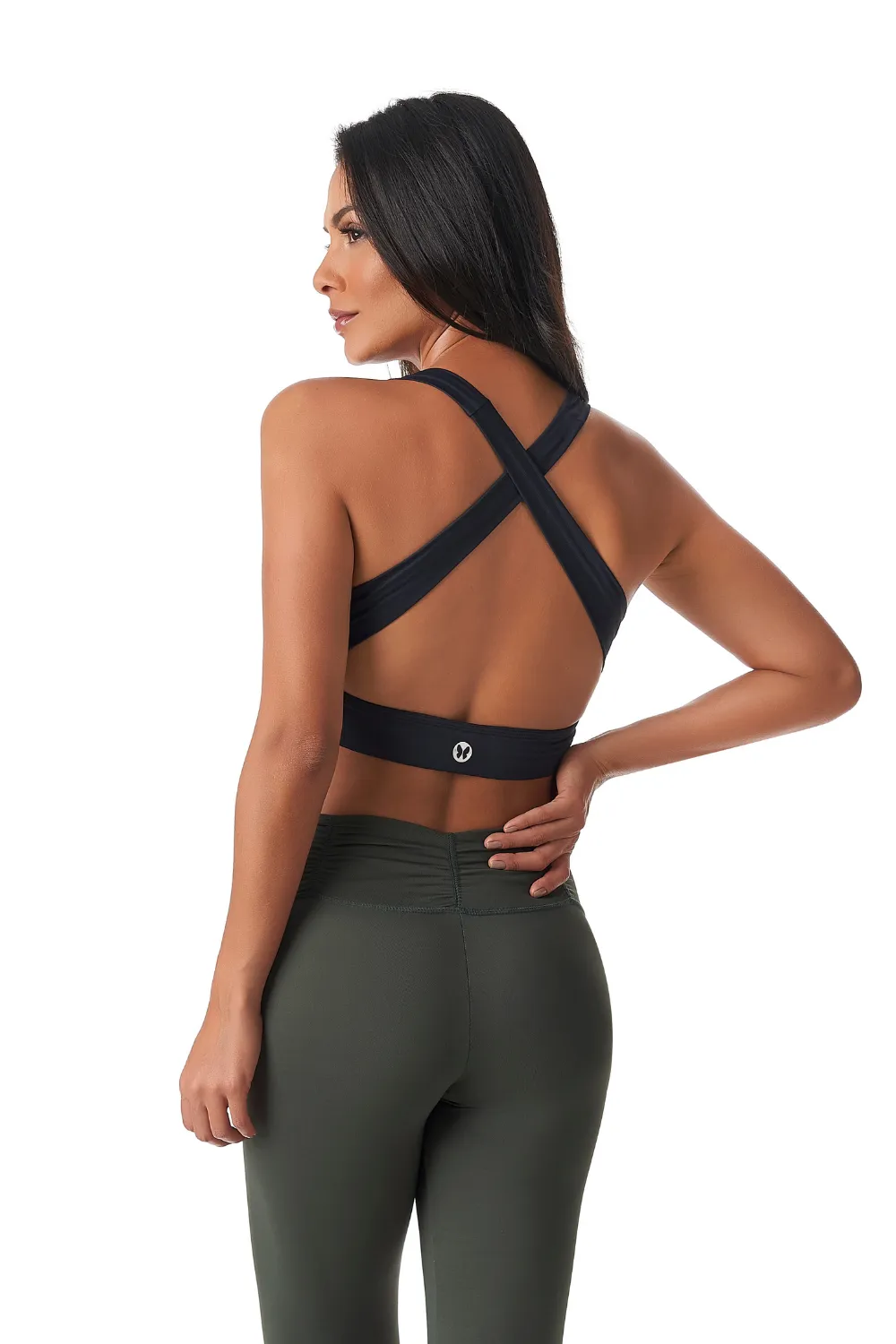Supportive Criss-Cross Sports Bra with Cups