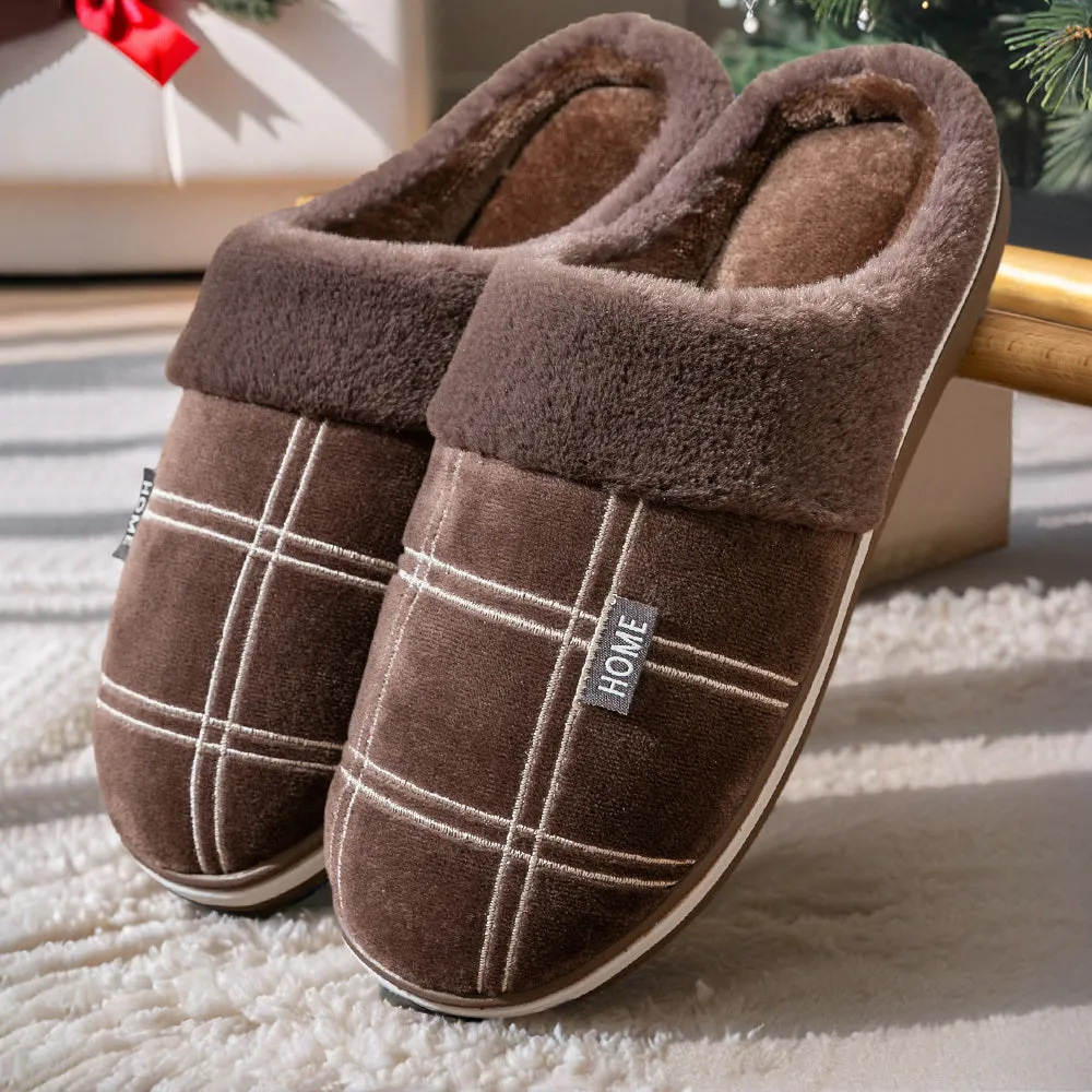 TPR Lightweight Slippers A | Winter Slippers for Men With Plaid