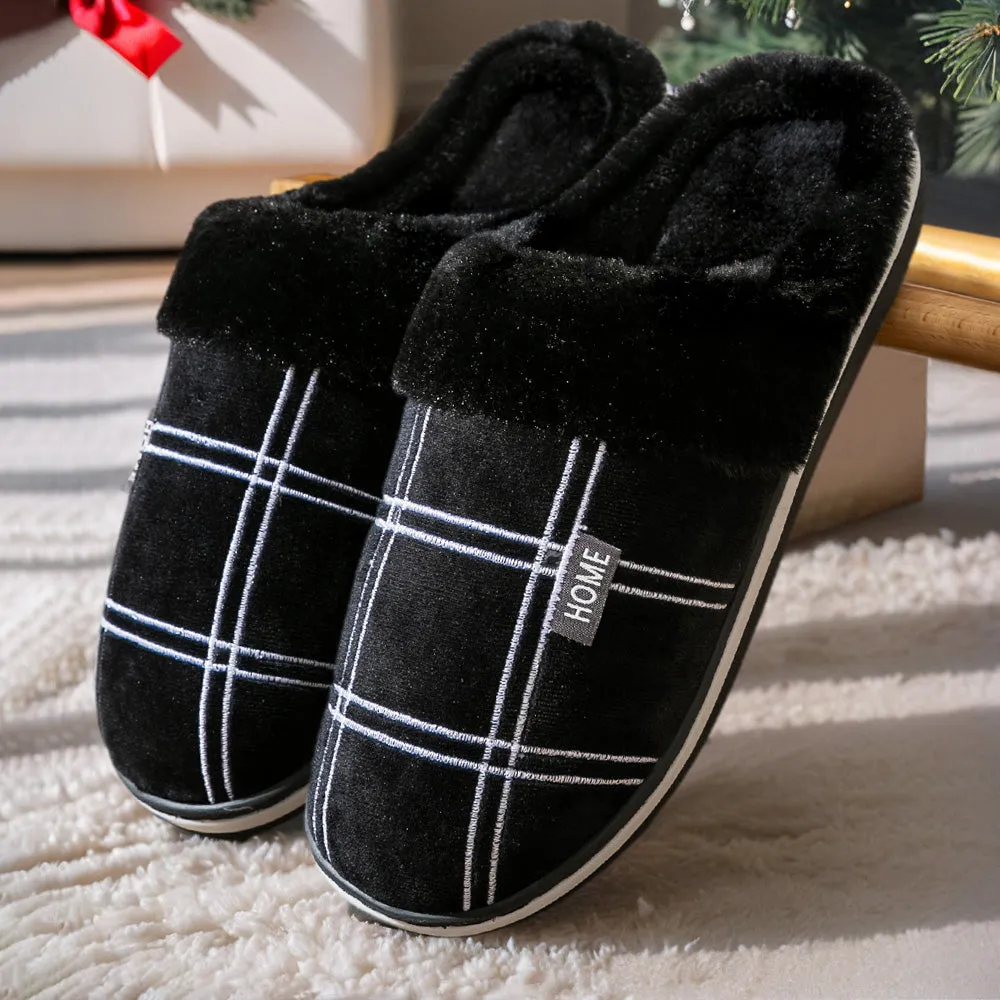 TPR Lightweight Slippers A | Winter Slippers for Men With Plaid