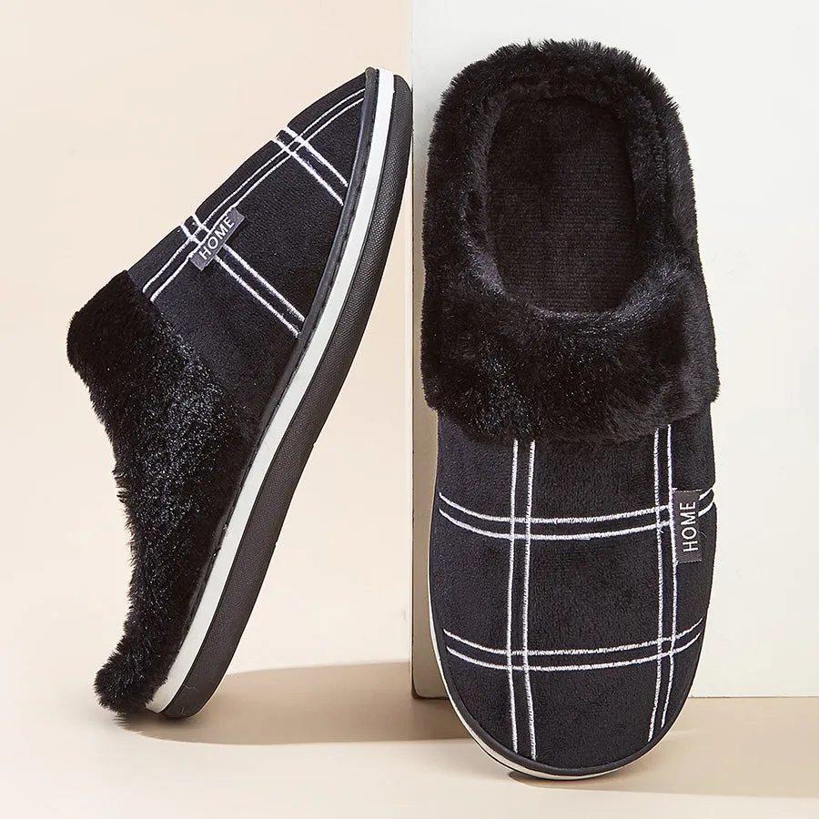 TPR Lightweight Slippers A | Winter Slippers for Men With Plaid