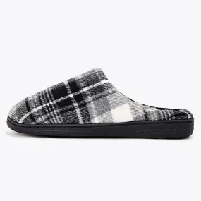 TPR lightweight slippers S | Fashionable Flano Plaid Mens Plush Wide Slippers