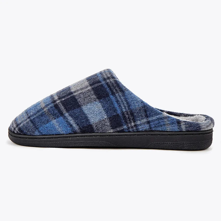 TPR lightweight slippers S | Fashionable Flano Plaid Mens Plush Wide Slippers