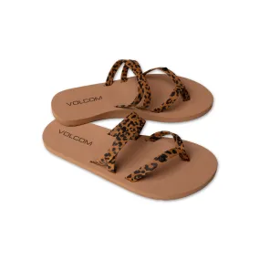 VOLCOM Easy Breezy Sandals Girls Cheetah