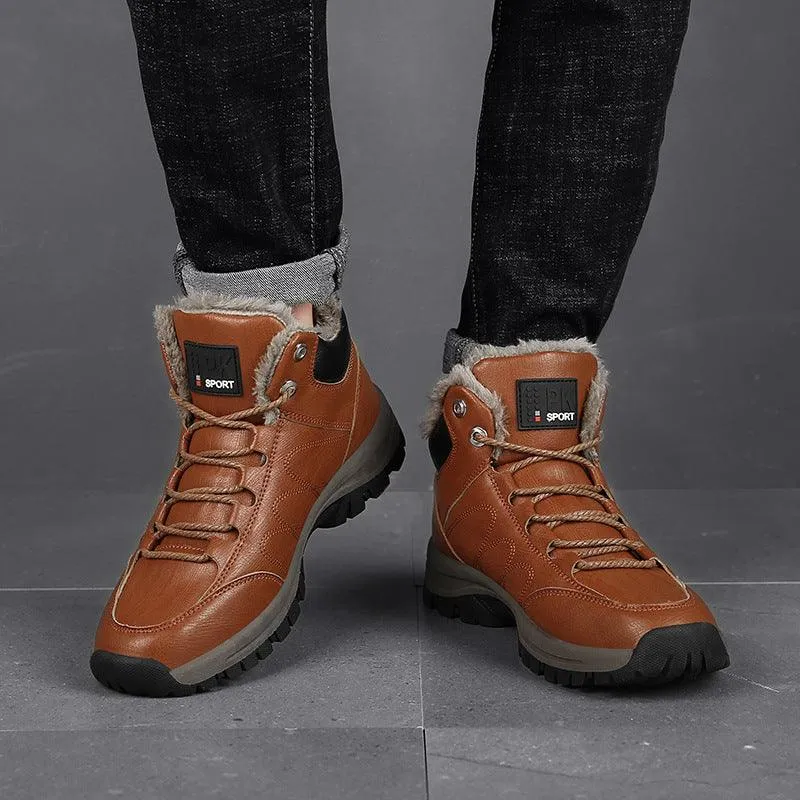 Warm Leather Shoes With Plush