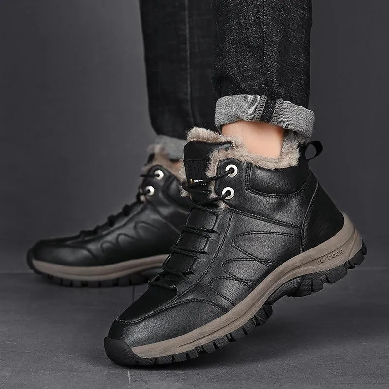 Warm Leather Shoes With Plush