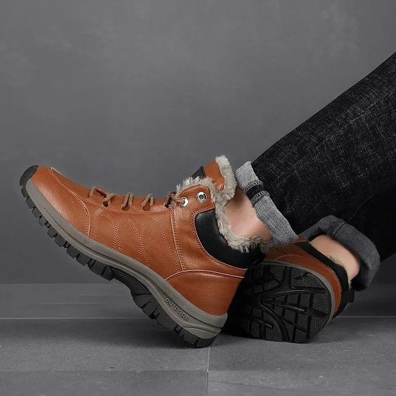Warm Leather Shoes With Plush