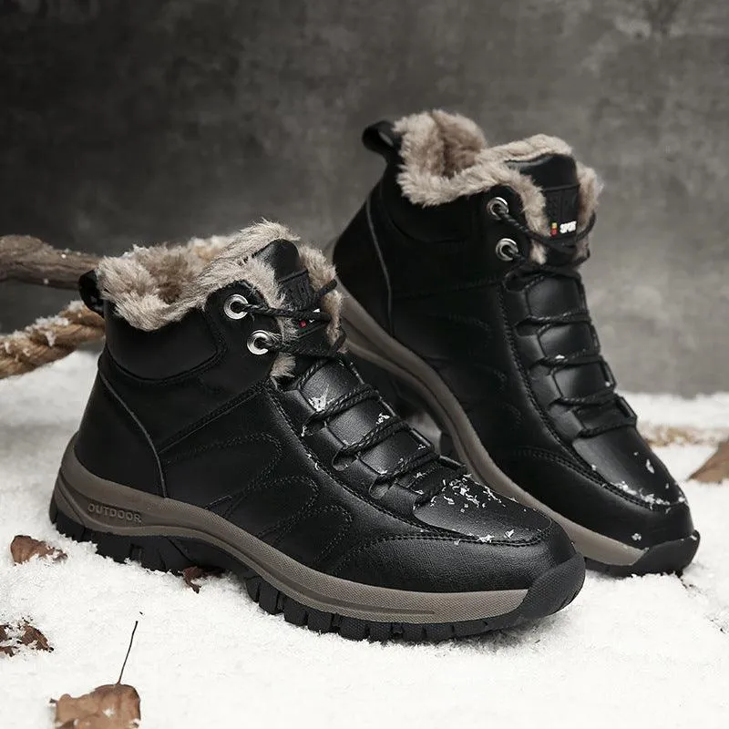 Warm Leather Shoes With Plush