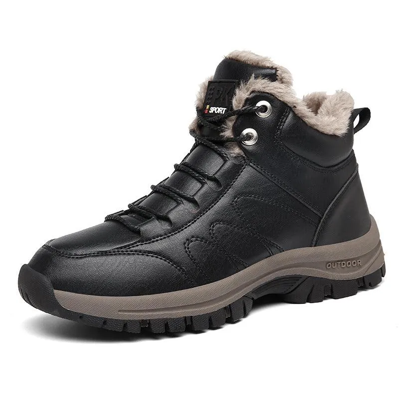 Warm Leather Shoes With Plush