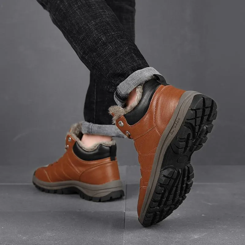 Warm Leather Shoes With Plush
