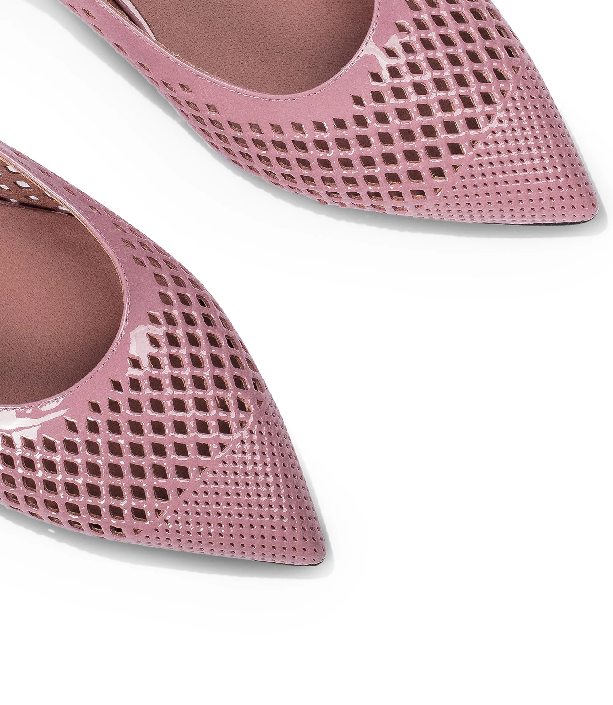 Wisteria patent leather flat slingback pumps