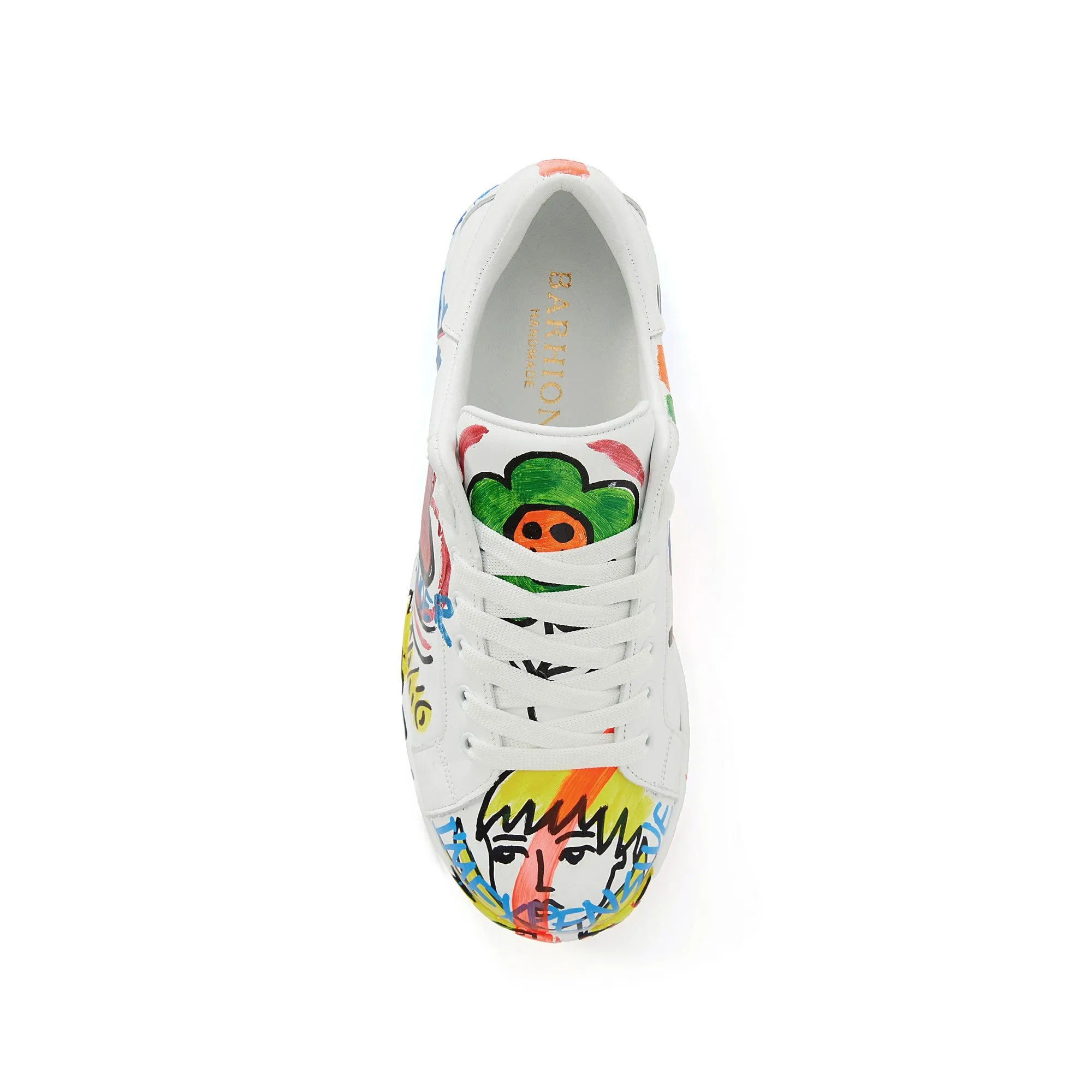 Women's Calf Leather Handmade Sneakers W5022