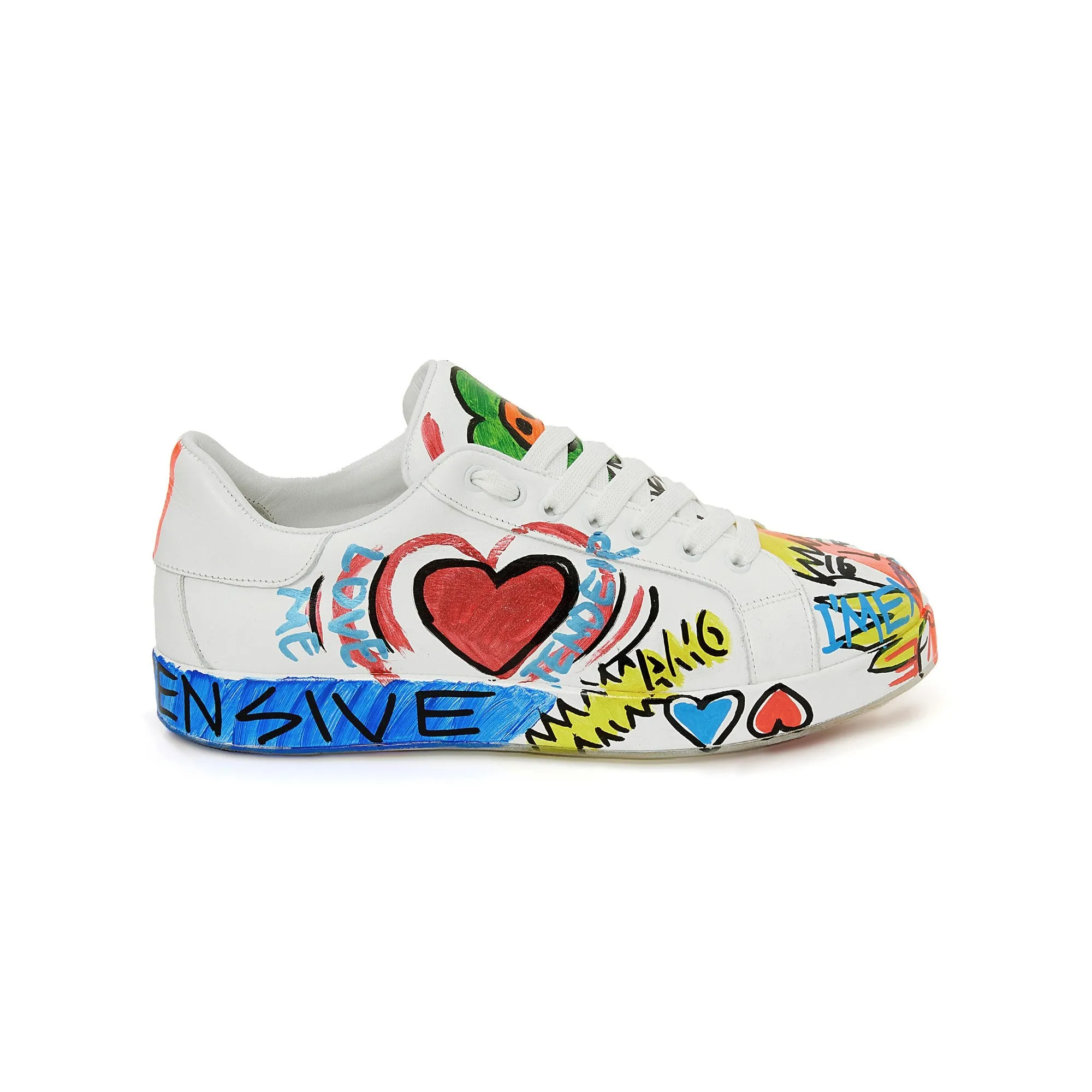 Women's Calf Leather Handmade Sneakers W5022
